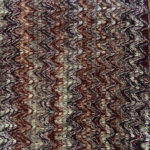 Missoni Purple Gray White Silver Red Sparkle Fringe Scarf - Picture 11 of 14